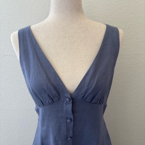 Reformation Sebastian linen button down midi dress size 6 - Picture 5 of 14